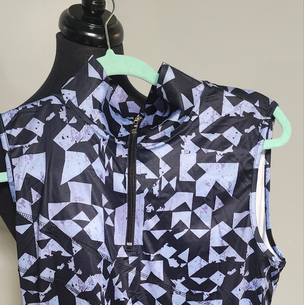 NWOT Geometric Black and Purple Top